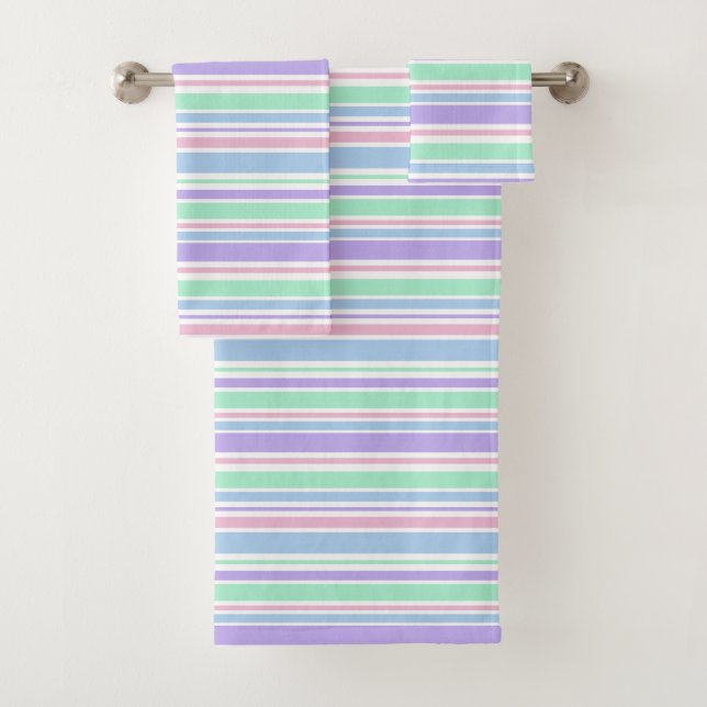 Pastel Stripes Bath Towel Set (Insitu)