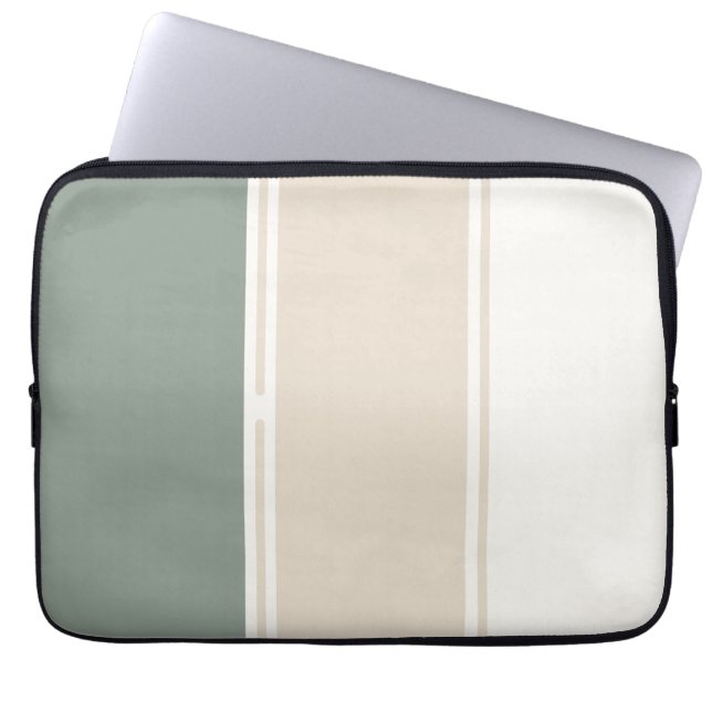 Pastel Stripes – Calm Neutral Design Laptop Sleeve (Front)