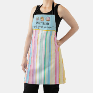 Pastel Stripes Custom Bakery Apron
