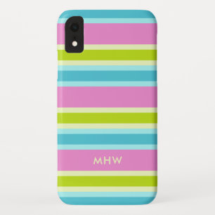 Pastel Stripes custom monogram phone cases