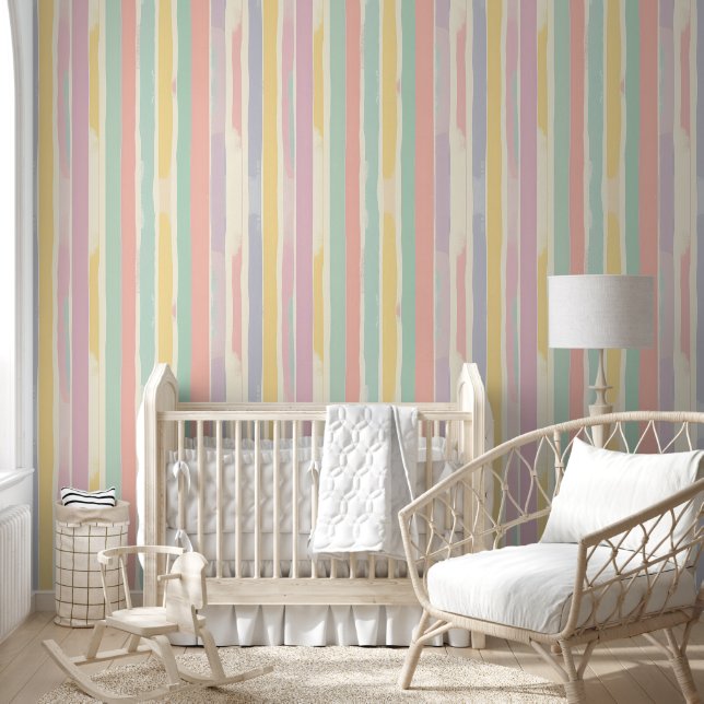 Pastel Stripes Harmony Wallpaper (Kids)