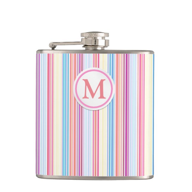 Pastel Stripes Hip Flask (Front)