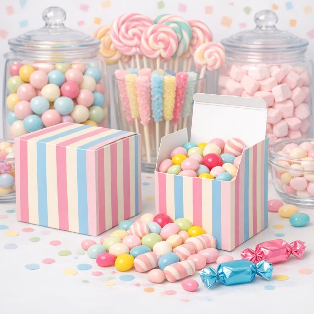 Pastel Stripes Ice Cream Social Favour Box (Creator Uploaded)