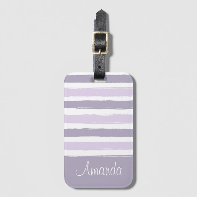 Pastel Stripes Luggage Tag (Front Vertical)