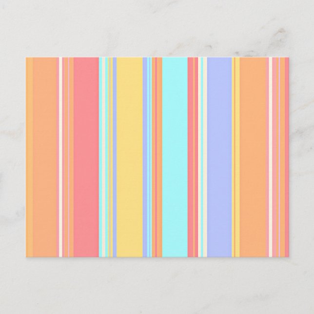 Pastel Stripes Pattern Postcard (Front)