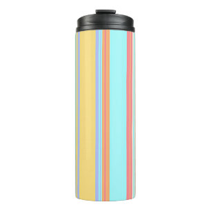 Pastel stripes pattern thermal tumbler