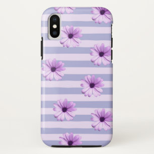 Pastel stripes pattern with Daisies Case-Mate iPhone Case