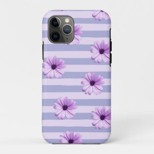 Pastel stripes pattern with Daisies Case-Mate iPhone Case