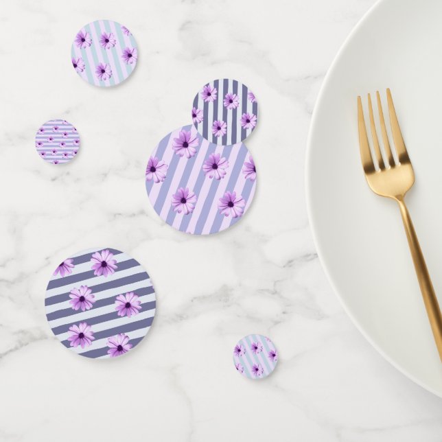 Pastel stripes pattern with Daisies Confetti (Group)
