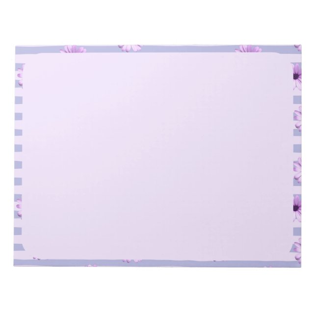 Pastel stripes pattern with Daisies Notepad (Front)