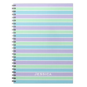 Pastel Stripes Personalised Notebook