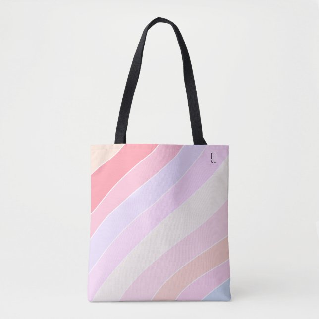 Pastel Stripes Personalised Tote Bag (Front)