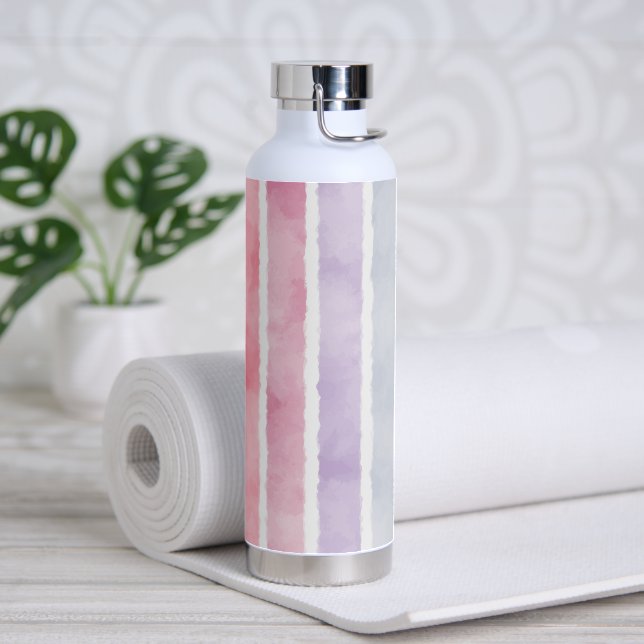 Pastel Stripes  Water Bottle (Yoga)