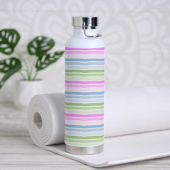 Pastel Stripes  Water Bottle (Yoga)