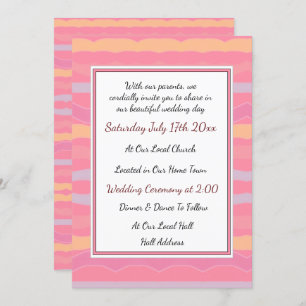 Pastel Stripes Wedding Invitation