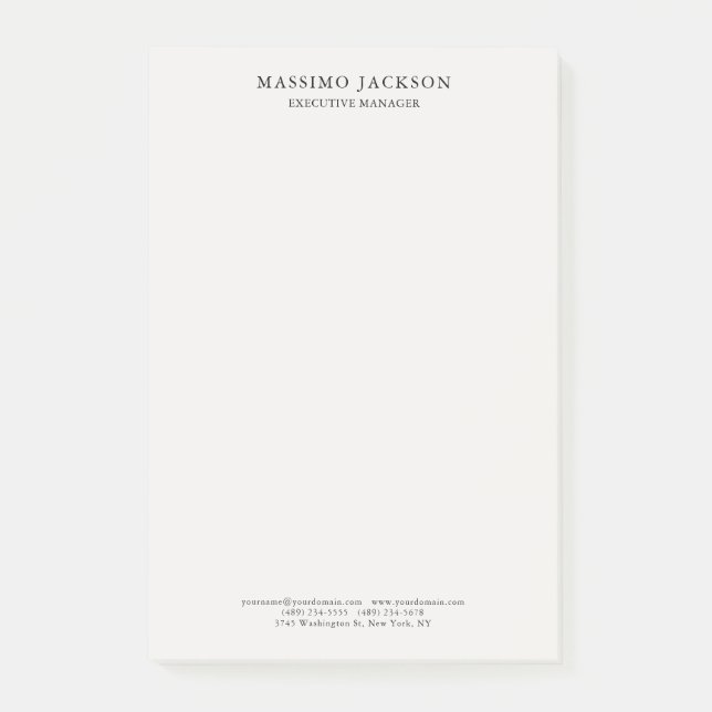 Pastel Stylish Classical Plain Simple Professional Post-it Notes (Front)