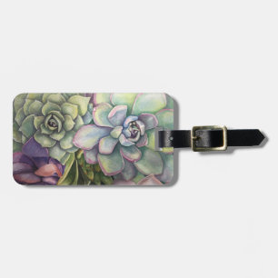 Pastel Succulents Luggage Tag