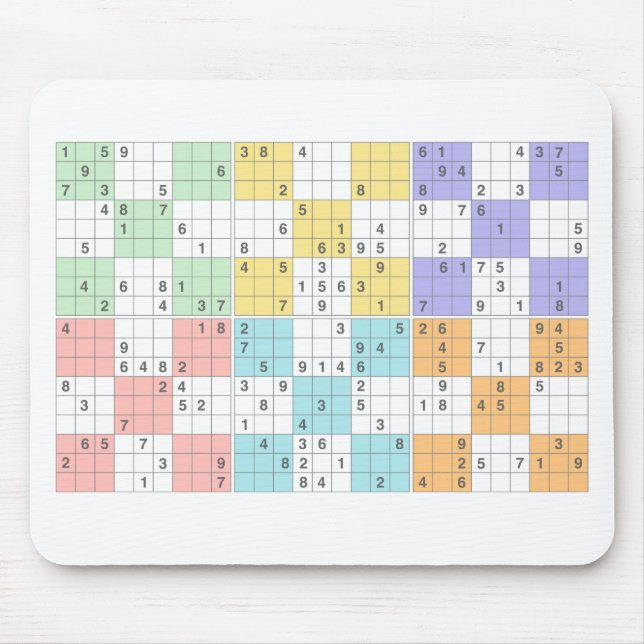 pastel sudoku mouse pad (Front)