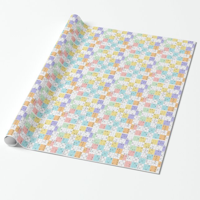 pastel sudoku wrapping paper (Unrolled)