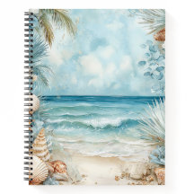PASTEL SUMMER BEACH SCENE WITH SEASHELLS