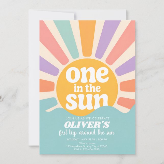 Pastel Summer First Birthday Invitation (Front)