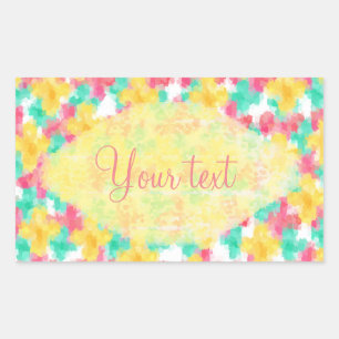 Pastel Summer Flowers Pattern Rectangular Sticker