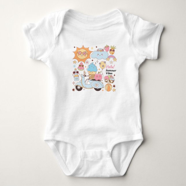 Pastel Summer Vibes Baby Bodysuit (Front)
