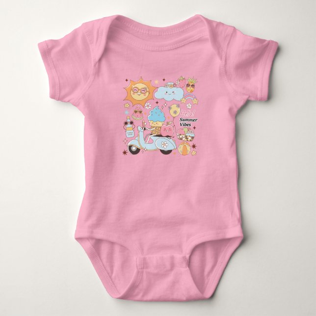 Pastel Summer Vibes Baby Bodysuit (Front)