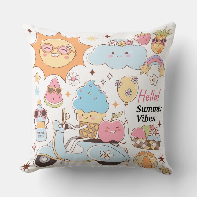 Pastel Summer Vibes Cushion (Front)