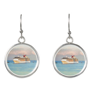 Pastel Sunrise and Cruise Ship Earrings