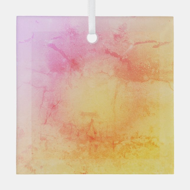 Pastel Sunset Glass Ornament (Front)