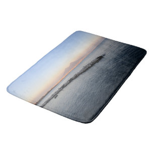Pastel Sunset Naples Bay with Mount Vesuvius Bath Mat