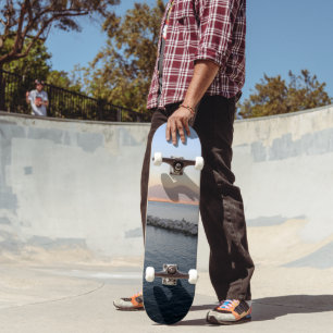 Pastel Sunset Naples Bay with Mount Vesuvius Skateboard