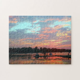 Pastel Sunset on the water Jigsaw Puzzle