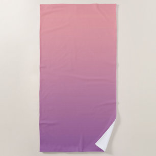 Pastel Sunset Pink Purple Ombre Gradient  Beach Towel