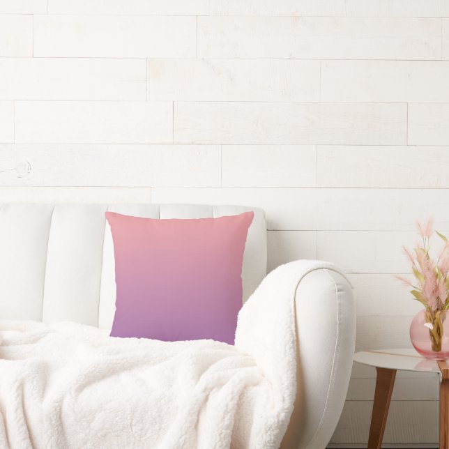 Pastel Sunset Pink Purple Ombre Gradient  Cushion (Couch)