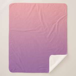 Pastel Sunset Pink Purple Ombre Gradient Sherpa Blanket
