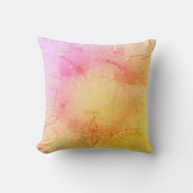 Pastel Sunset Watercolor Throw Pillow (Front)