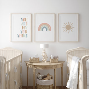 Pastel Sunshine Rainbow Sun Girl Nursery Decor