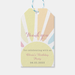 Pastel Sunshine Thank you Birthday Party Gift Tags