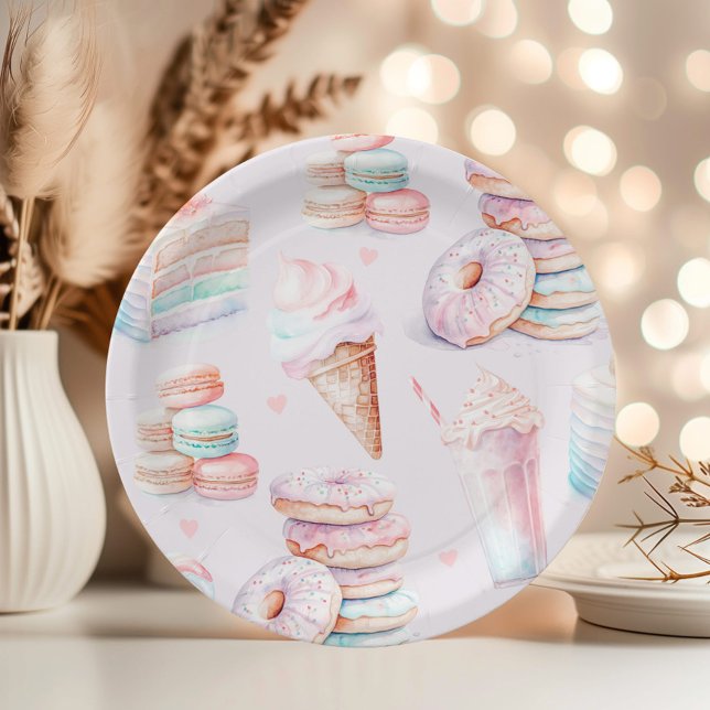 Pastel Sweet birthday party Paper Plate (Creator Uploaded)