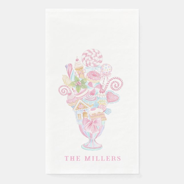 Pastel Sweet Holiday Treats Bougie Milkshake Napkin (Front)