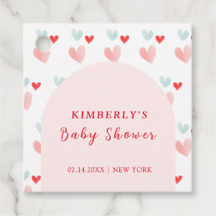 Pastel Sweetheart Arch Valentines Baby Shower Favour Tags