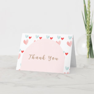 Pastel Sweetheart Arch Valentines Baby Shower Thank You Card