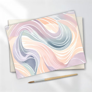 Pastel Swirl Pattern   Watercolor Light Colourful Postcard