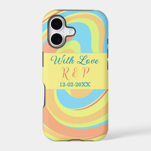  PASTEL SWIRL RETRO ADD NAME LETTER DATE MODERN BO