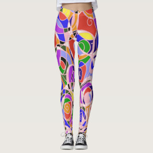 Pastel Swirling Abstract Patterns Leggings
