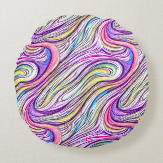 Pastel Swirlscape Round Pillow