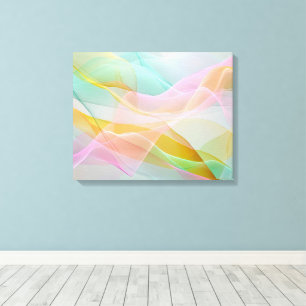 Pastel Symphony of Floating Sheer Ribbons Canvas Print