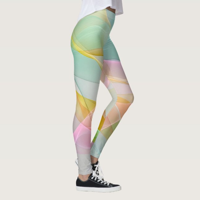 Pastel Symphony of Floating Sheer Ribbons Leggings (Right)